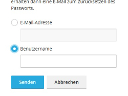 Anmeldefenster in welchem der Benutzername markiert ist