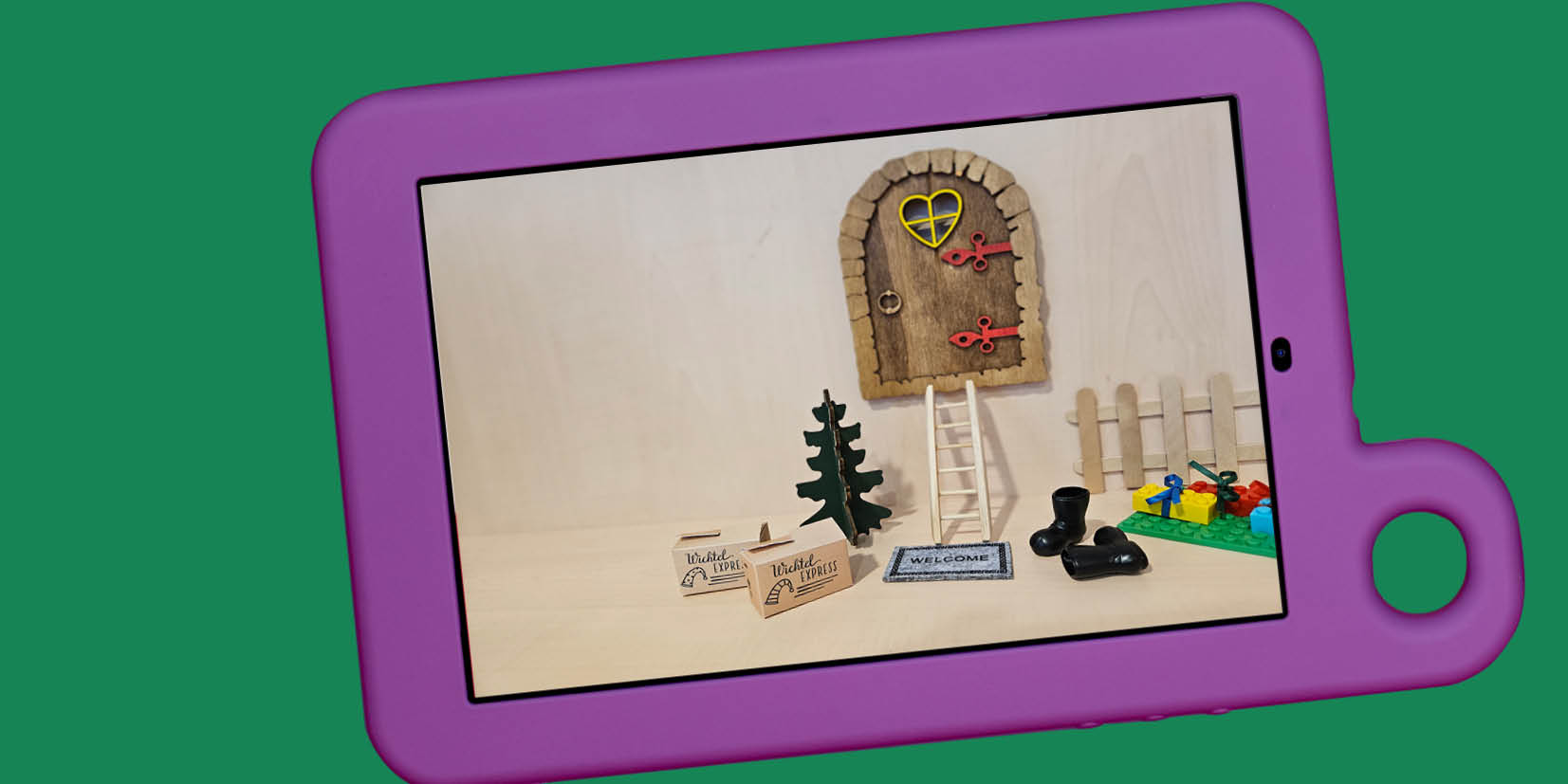 hublet-Tablet mit Wichteltür